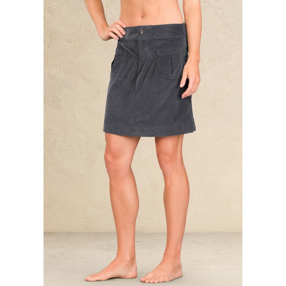 Athleta Cordoba Mini Skirt Womens Size 6 Gray Corduroy Pockets Athleisure Casual
